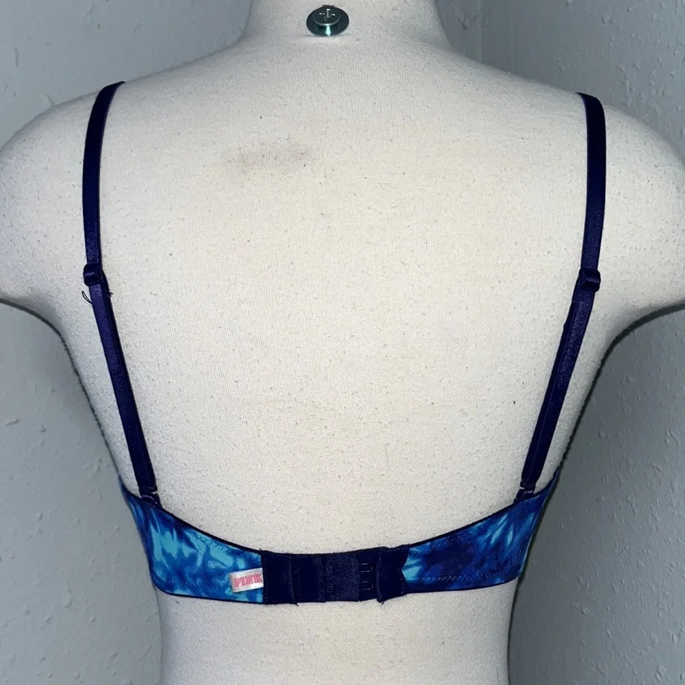 VS PINK 34C Bright Blue Tie Dye Wear Everywhere Push-up Bra Victoria’s Secret!